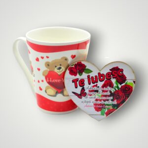 SET VALENTINE - CANA CU MAGNET INIMA