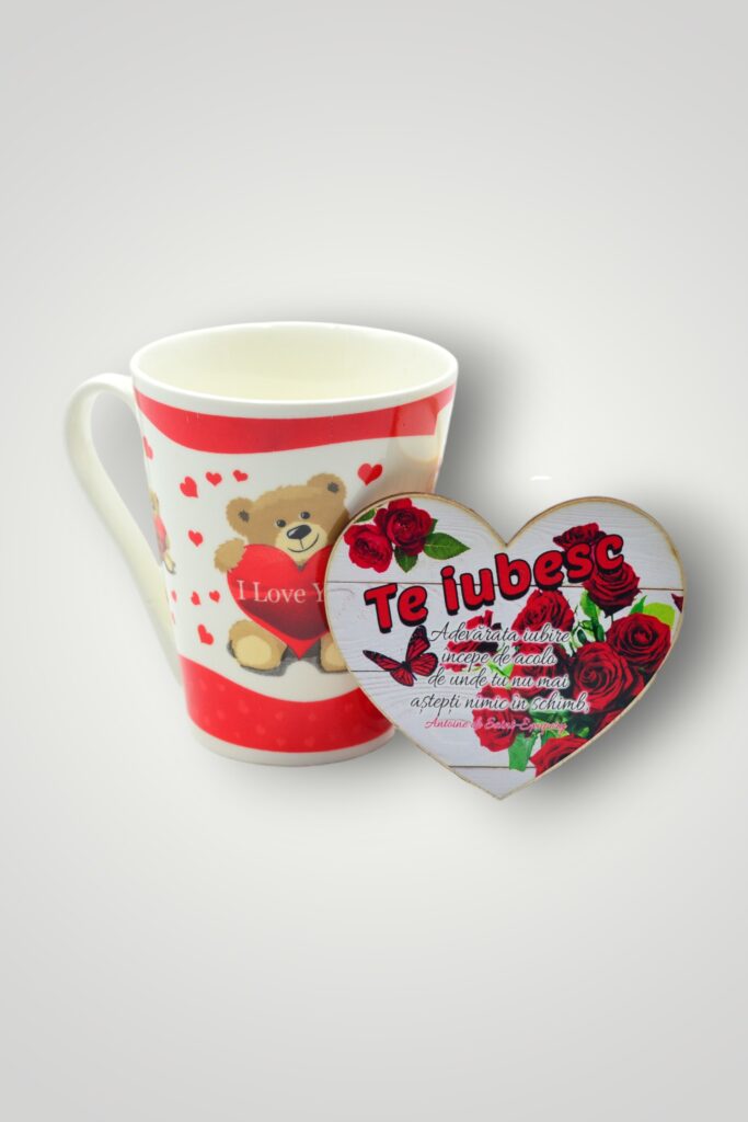 SET VALENTINE - CANA CU MAGNET INIMA