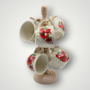 SET CESTI CU SUPORT LEMN - FLORI