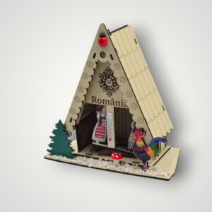 ORNAMENT LEMN CU CASUTA - ROMANIA