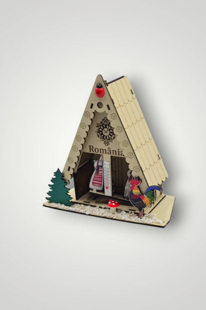 ORNAMENT LEMN CU CASUTA - ROMANIA