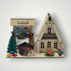 ORNAMENT LEMN CU CASUTA - ROMANIA