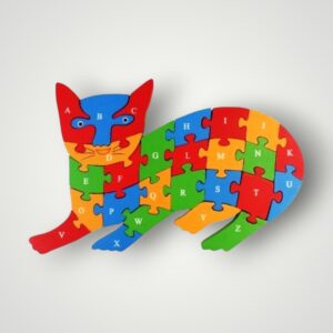 PUZZLE LEMN COLORAT - PISICA