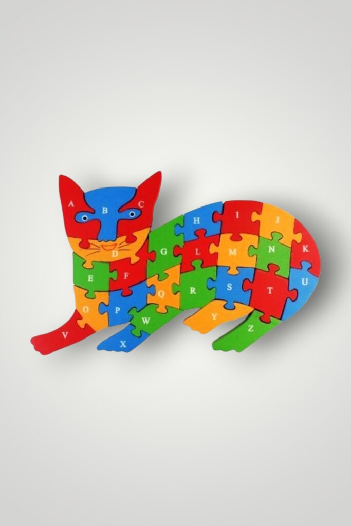 PUZZLE LEMN COLORAT - PISICA