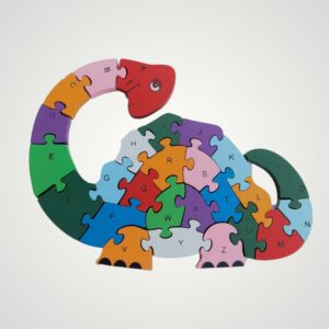 PUZZLE LEMN COLORAT - DINOSAUR
