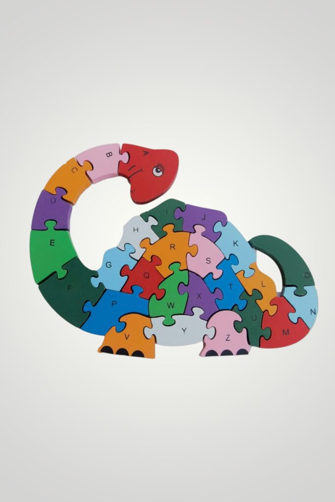 PUZZLE LEMN COLORAT - DINOSAUR