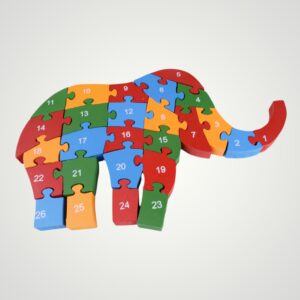 PUZZLE LEMN COLORAT - ELEFANT