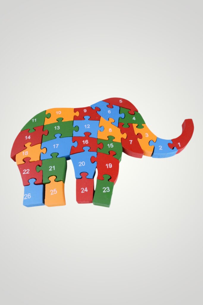 PUZZLE LEMN COLORAT - ELEFANT