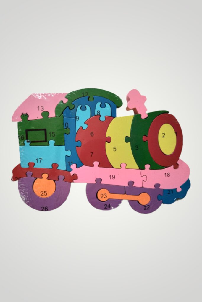 PUZZLE LEMN COLORAT - LOCOMOTIV