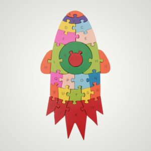 PUZZLE LEMN COLORAT - RACHETA