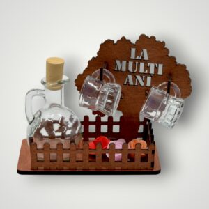 SET PLOSCA CU PAHARE - LA MULTI ANI