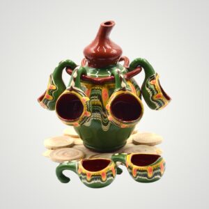 SET CERAMICA PENTRU TUICA, ULCIOR + 6 CESTI, VERDE
