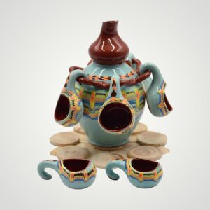 SET CERAMICA PENTRU TUICA, ULCIOR + 6 CESTI, ALBASTRU