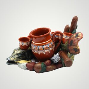 ORNAMENT PESTE CU 6 CESTI ȘI ULCIOR