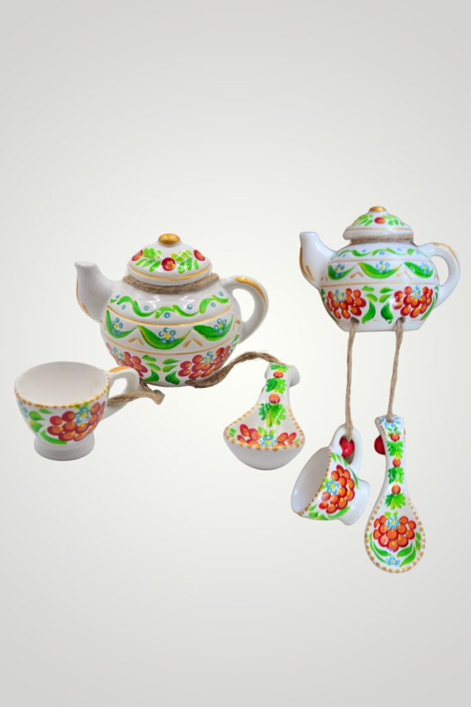 SET CERAMICĂ - CEAINIC ALB