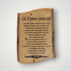 TABLOU LEMN - CELE 10 PORUNCI PENTRU SOTII