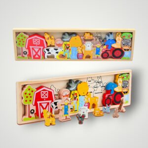 PUZZLE LEMN - FERMA ANIMALELOR
