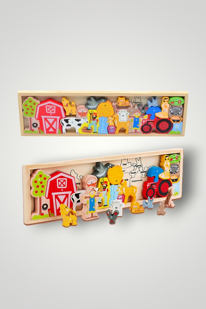 PUZZLE LEMN - FERMA ANIMALELOR