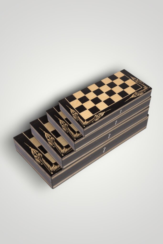 SET SAH SI TABLE 4 BUCATI - NEGRU