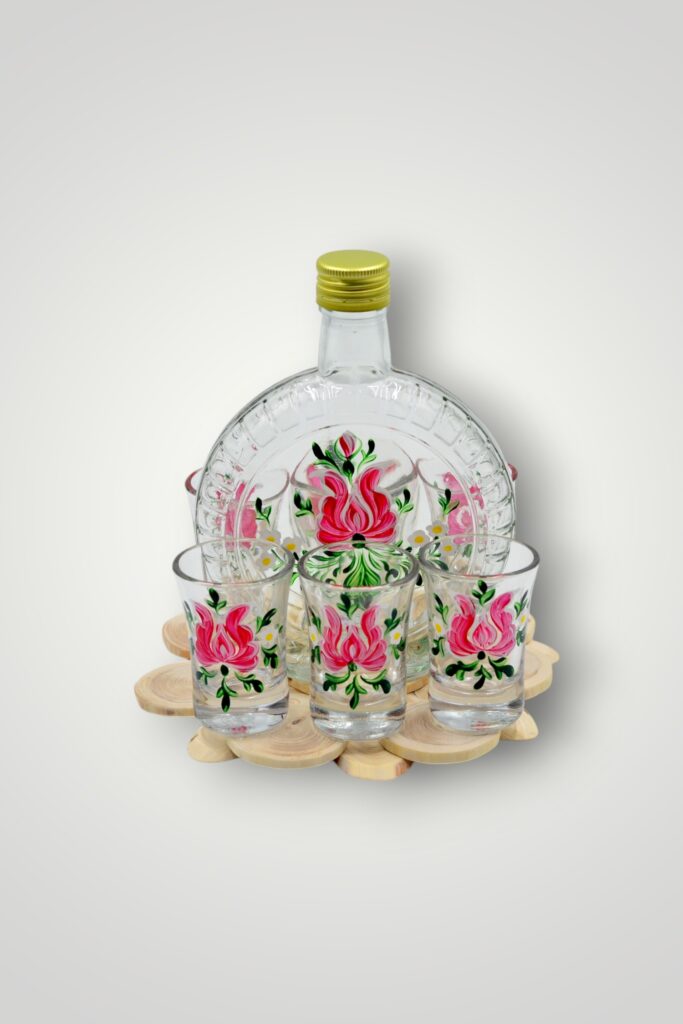 SET PAHARE SI PLOSCA PICTATA