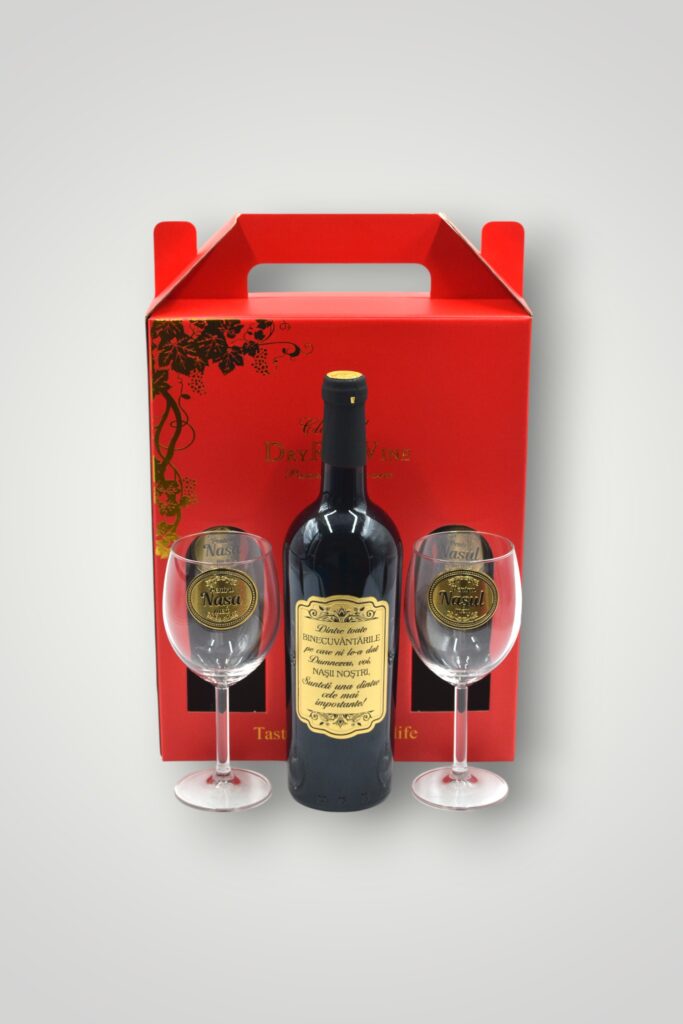 VIN PERSONALIZAT PENTRU NASI+2 PAHARE/CUTIE