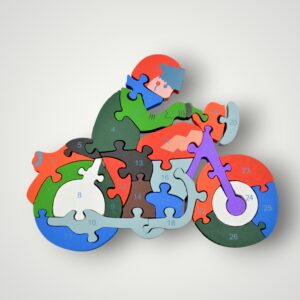 PUZZLE LEMN COLORAT - MOTOCICLIST