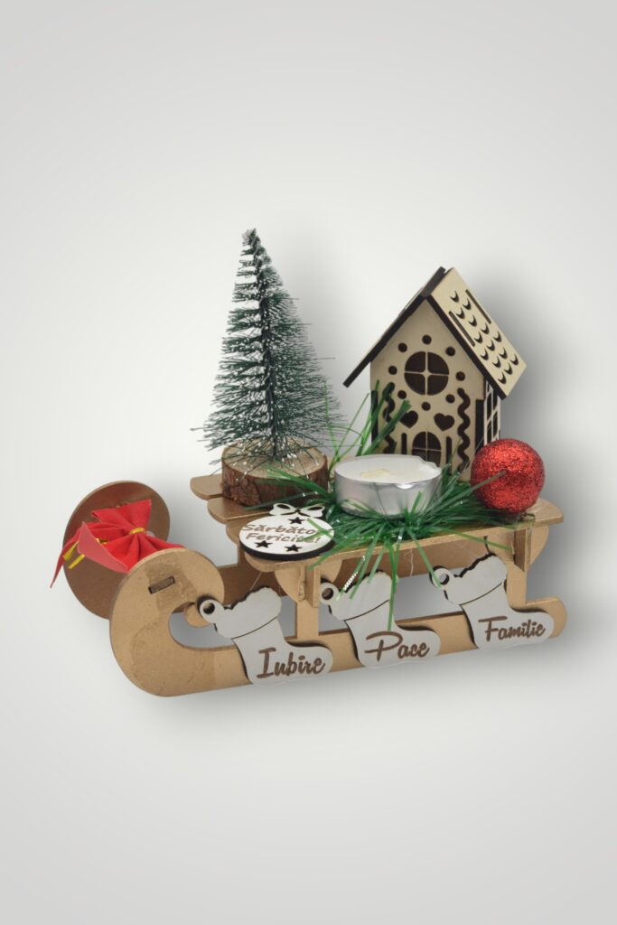 ORNAMENT CRACIUN - SANIE CU CASUTA